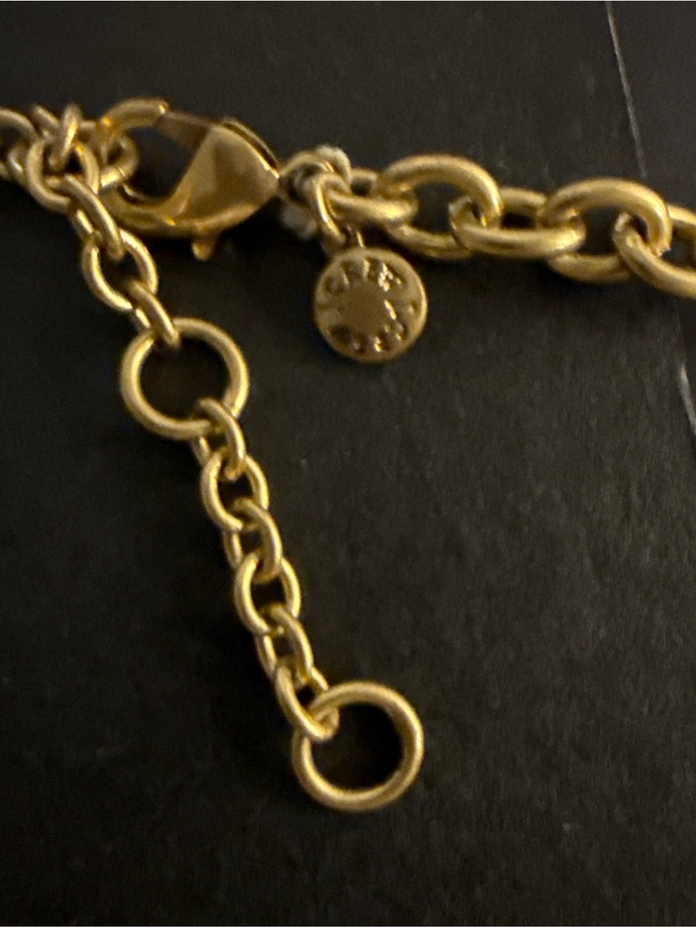 J. Crew Vintage Gold-Tone Necklace with Peach Navy and Hot Pink Accents - Picture 9 of 11